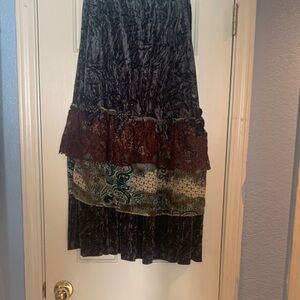 Chic Patchwork layered maxi GYPSY Skirt